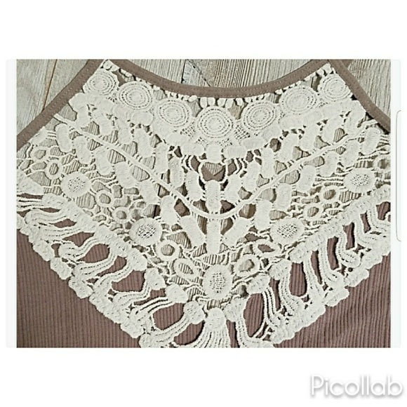 Mocha "Crochet Lace" High Neck Bralette - Picture 3 of 6